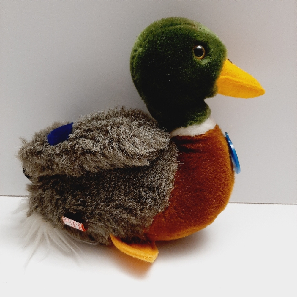 ๐ Vintage 1982 Dakin Mallard Duck Soft Doll Kids Plush Retro Vtg Realistic Toy - Picture 8 of 14